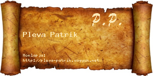 Pleva Patrik névjegykártya